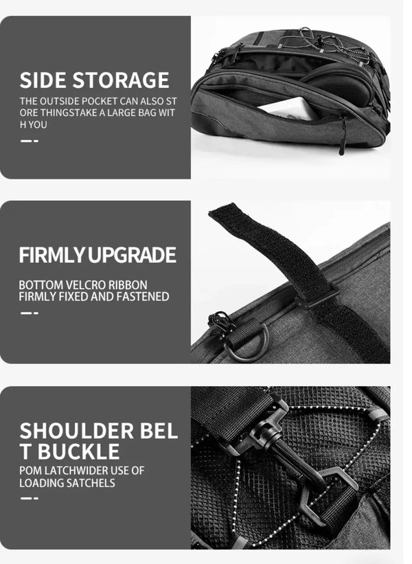 Rear Rack Bag! Insulated with shoulder strap! Expanding side storage pockets! Durable! Epic EBike Adventures