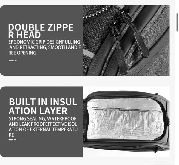 Rear Rack Bag! Insulated with shoulder strap! Expanding side storage pockets! Durable! Epic EBike Adventures